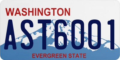 WA license plate AST6001