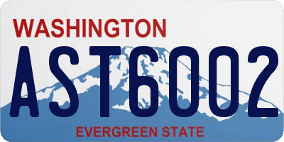 WA license plate AST6002
