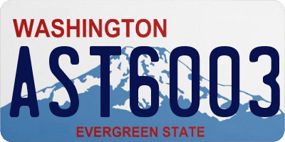 WA license plate AST6003