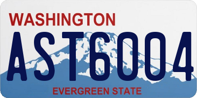 WA license plate AST6004