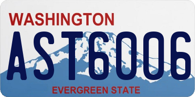 WA license plate AST6006
