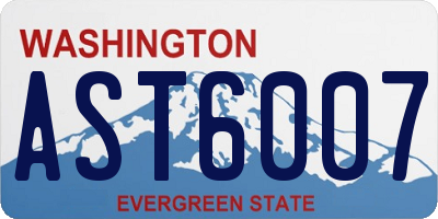 WA license plate AST6007