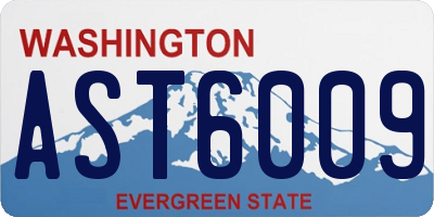 WA license plate AST6009
