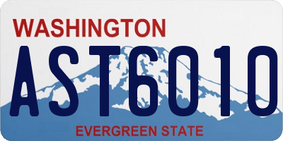 WA license plate AST6010