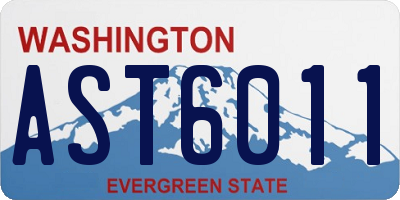 WA license plate AST6011