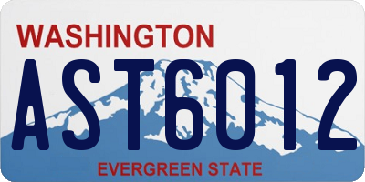 WA license plate AST6012