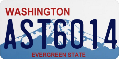 WA license plate AST6014