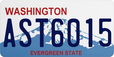 WA license plate AST6015