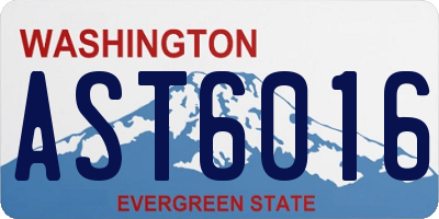 WA license plate AST6016