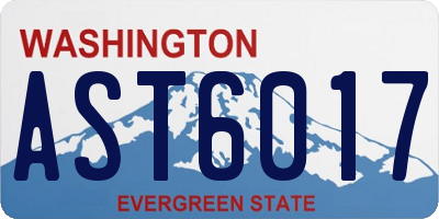 WA license plate AST6017
