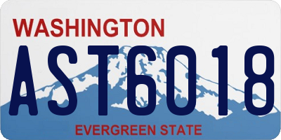 WA license plate AST6018
