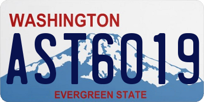 WA license plate AST6019