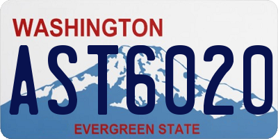 WA license plate AST6020