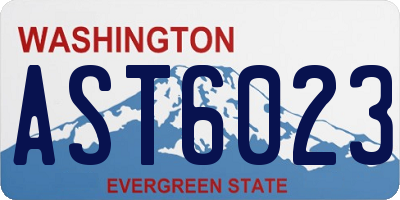 WA license plate AST6023