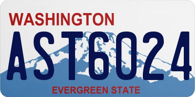 WA license plate AST6024