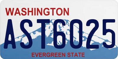 WA license plate AST6025
