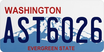 WA license plate AST6026