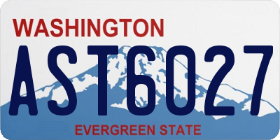 WA license plate AST6027