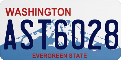 WA license plate AST6028