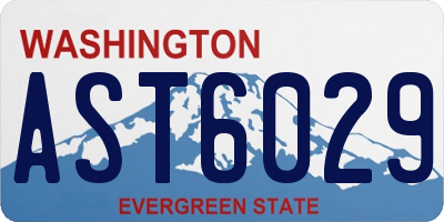 WA license plate AST6029