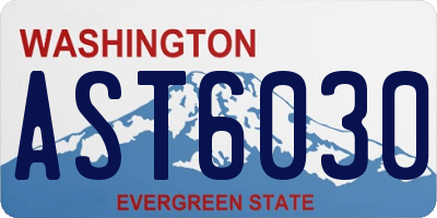 WA license plate AST6030
