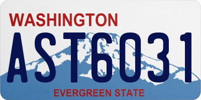 WA license plate AST6031