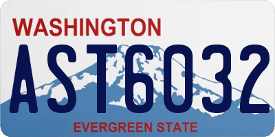 WA license plate AST6032