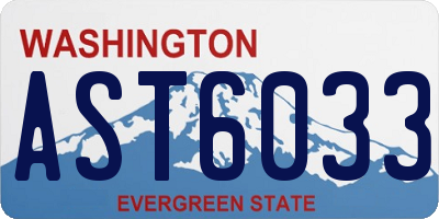 WA license plate AST6033