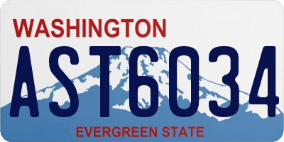 WA license plate AST6034