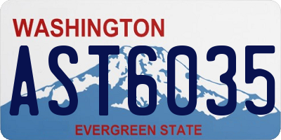 WA license plate AST6035