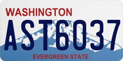 WA license plate AST6037