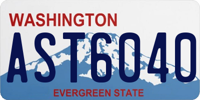 WA license plate AST6040