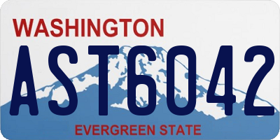 WA license plate AST6042