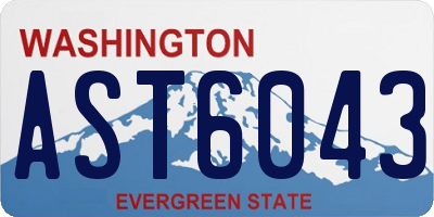 WA license plate AST6043