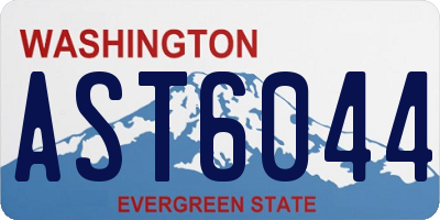 WA license plate AST6044