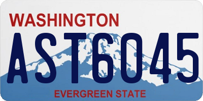 WA license plate AST6045