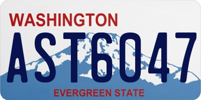 WA license plate AST6047