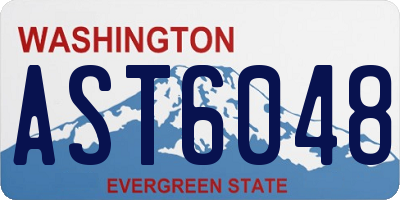 WA license plate AST6048