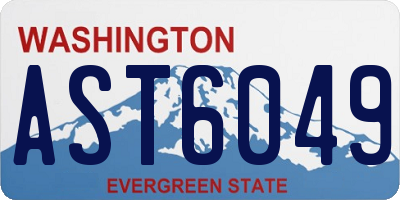 WA license plate AST6049