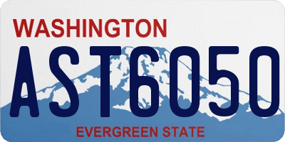 WA license plate AST6050
