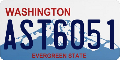 WA license plate AST6051