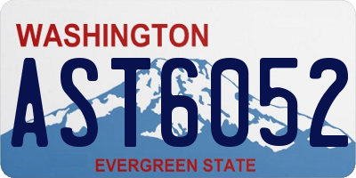WA license plate AST6052