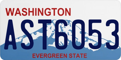 WA license plate AST6053