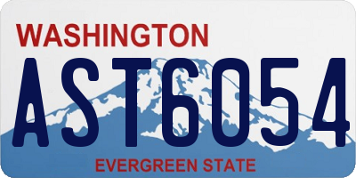 WA license plate AST6054