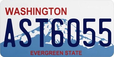 WA license plate AST6055