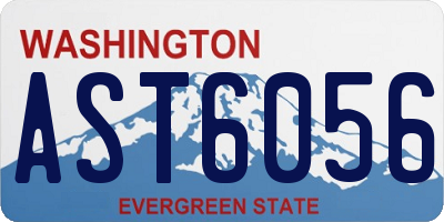 WA license plate AST6056