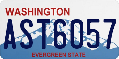 WA license plate AST6057