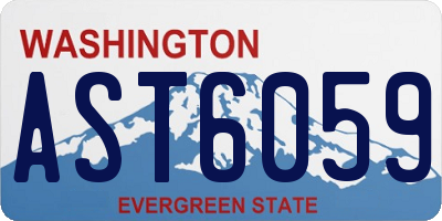 WA license plate AST6059