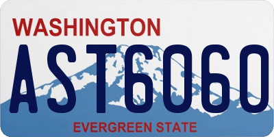 WA license plate AST6060