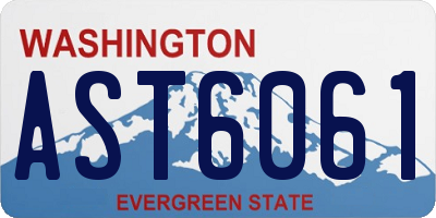 WA license plate AST6061
